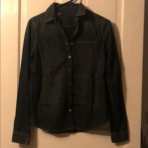 JCP Dark Wash Denim Button Down